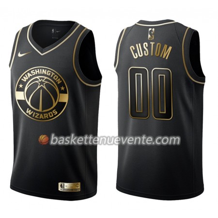 Maillot Basket Washington Wizards Personnalisé Nike Noir Gold Edition Swingman - Homme